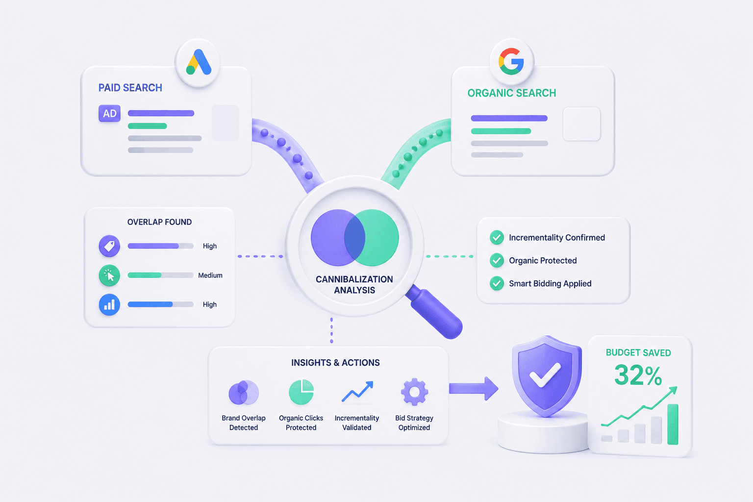 Cannibalization Analysis. We check whether paid and organic search are competing